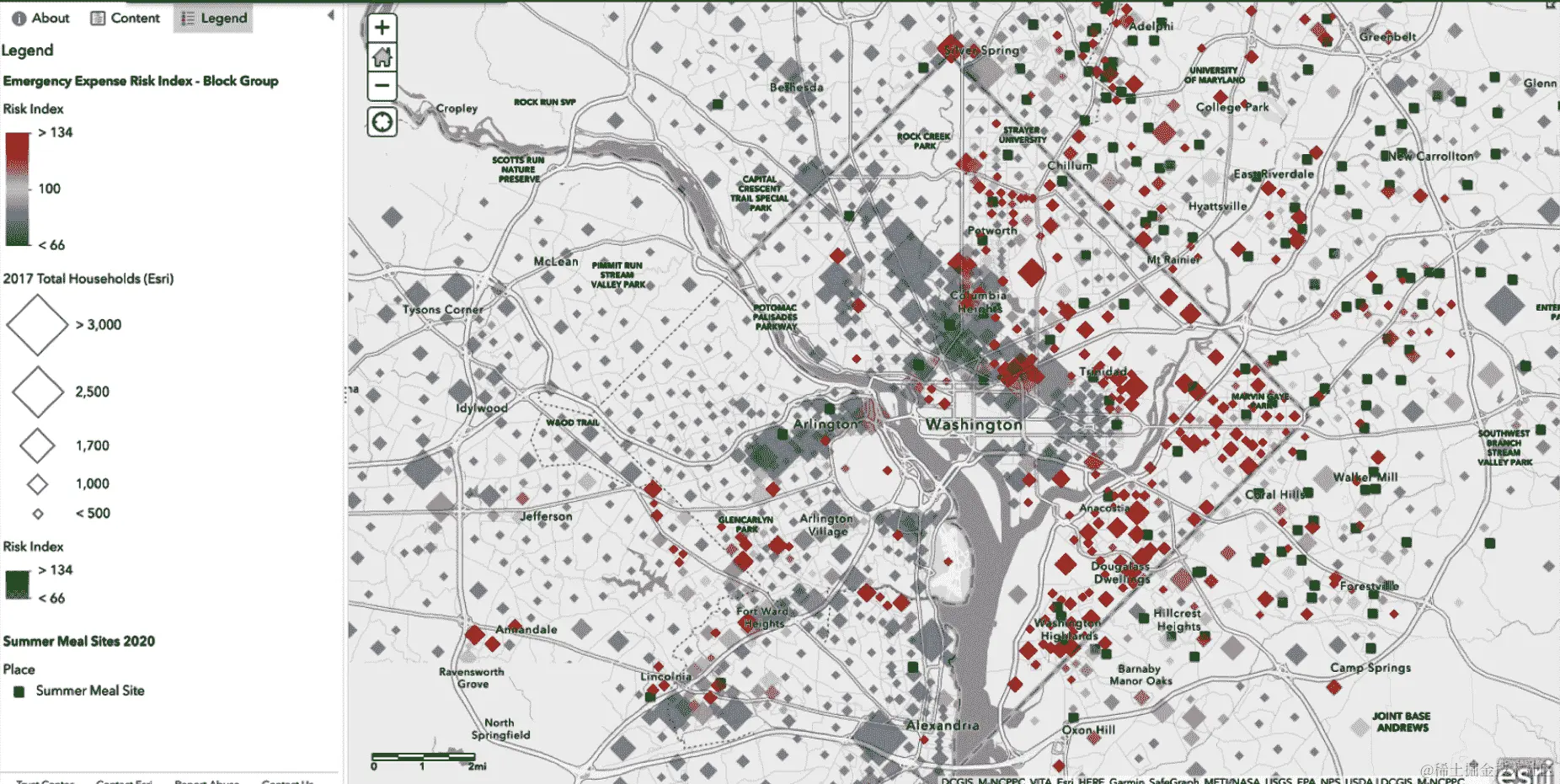 Risk Index Summer Meals（ArcGIS），扩展美国农业部夏季膳食计划的定位