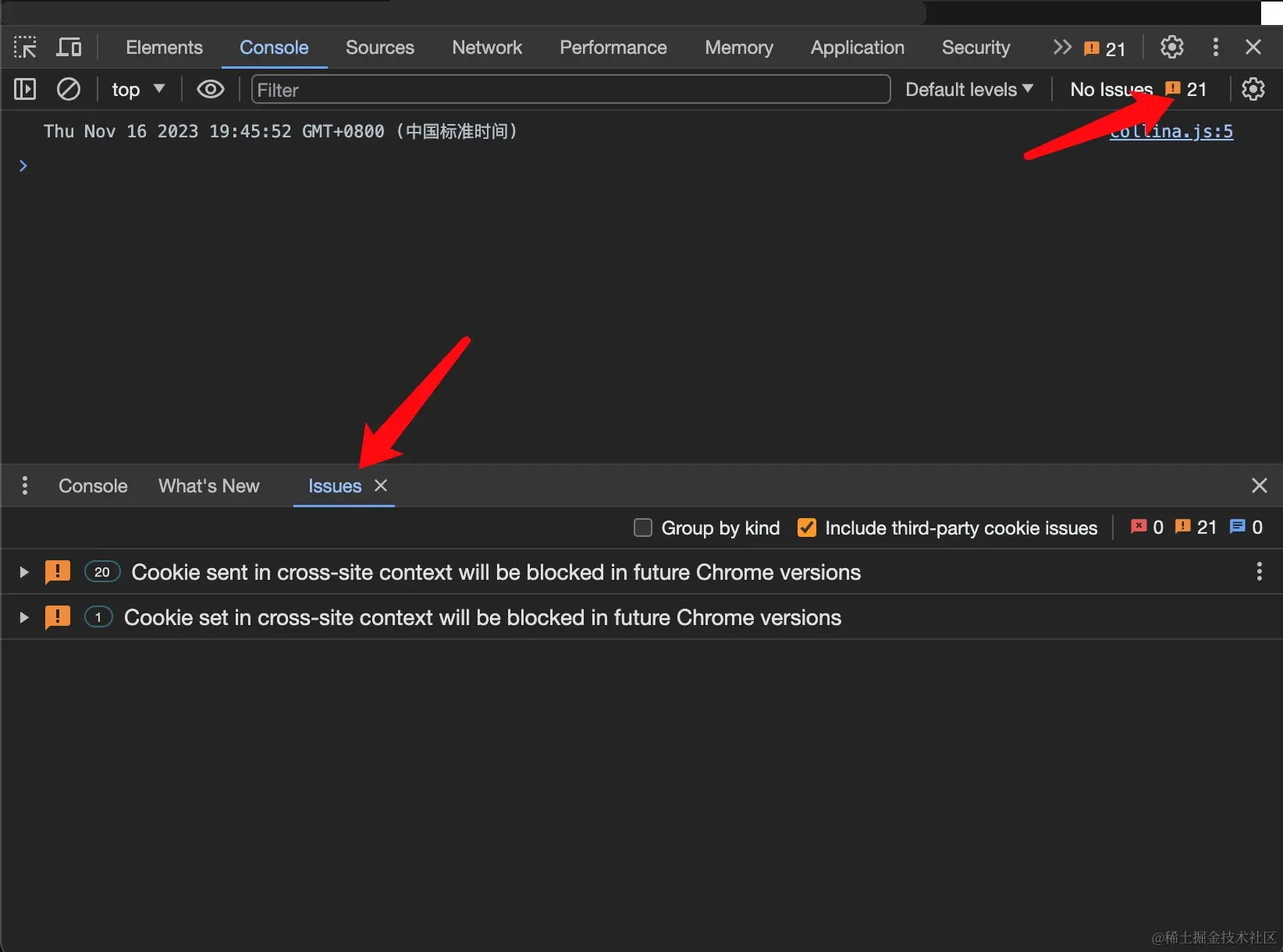 DevTools Issues 面板