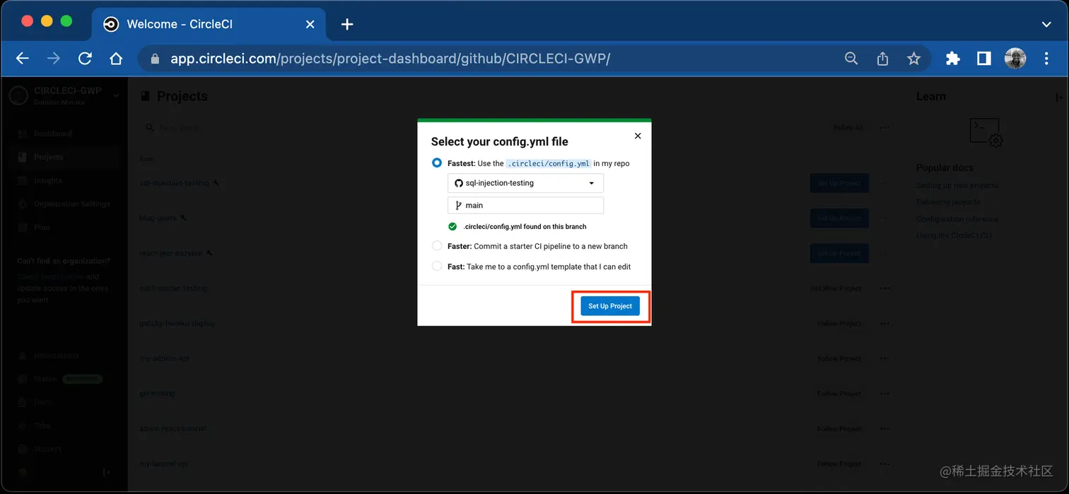 Add Config - CircleCI