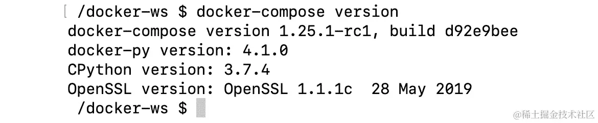 图 5.1：docker-compose 版本输出