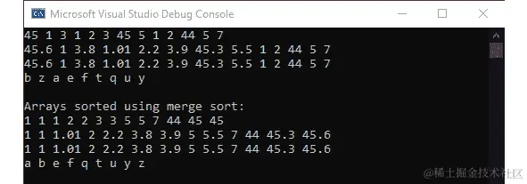 图 4.10：归并排序