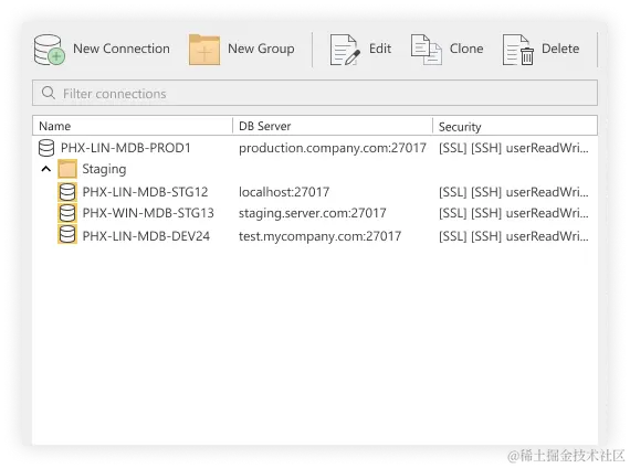 连接管理器 - 连接到尽可能多的 MongoDB 连接