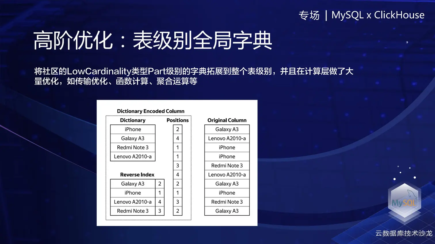 高阶优化：表级别的全局字典