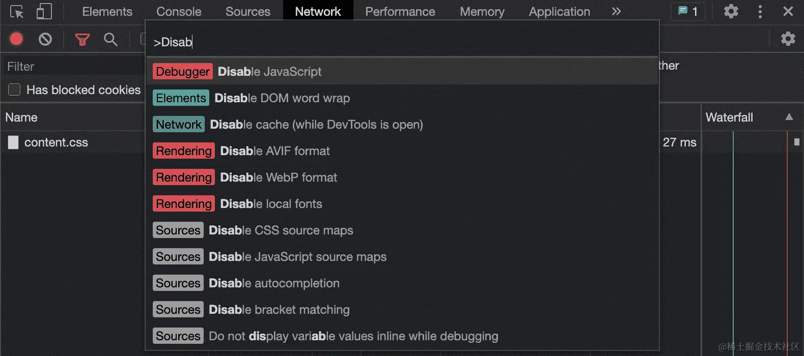 图 13.27 - 使用 Chrome DevTools 禁用 JavaScript