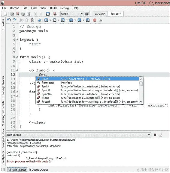 使用 LiteIDE 进行更丰富和更容易的调试
