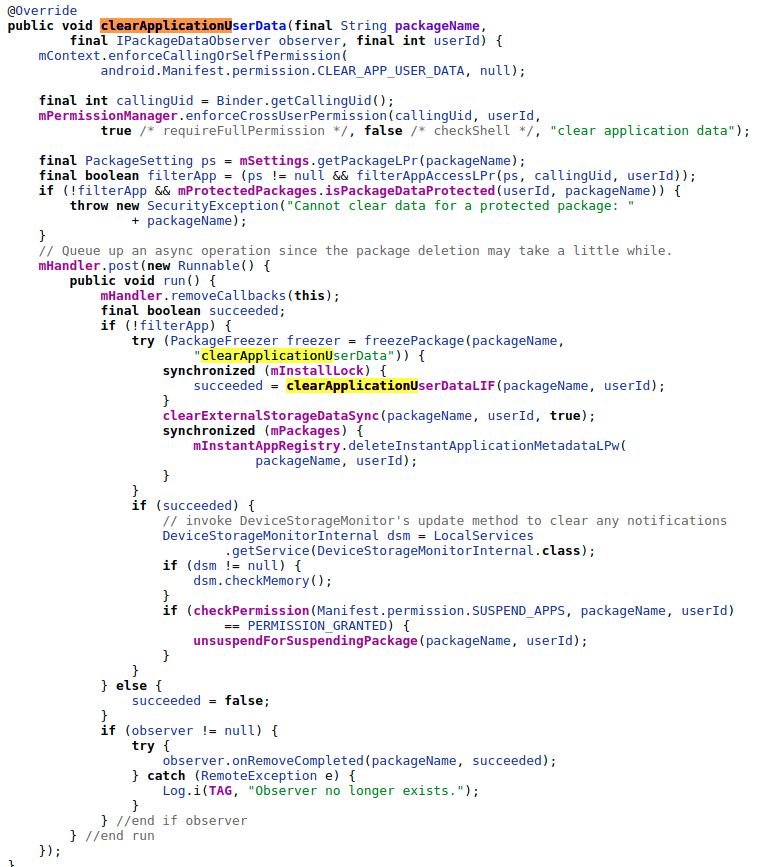 clearApplicationUserData部分源码