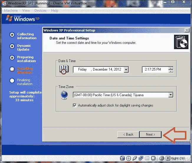 在 Oracle VM VirtualBox 上安装 WindowsXP