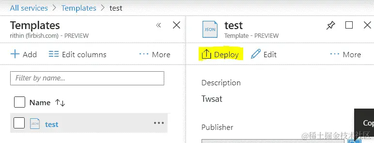使用 JSON 文件重新部署 VM