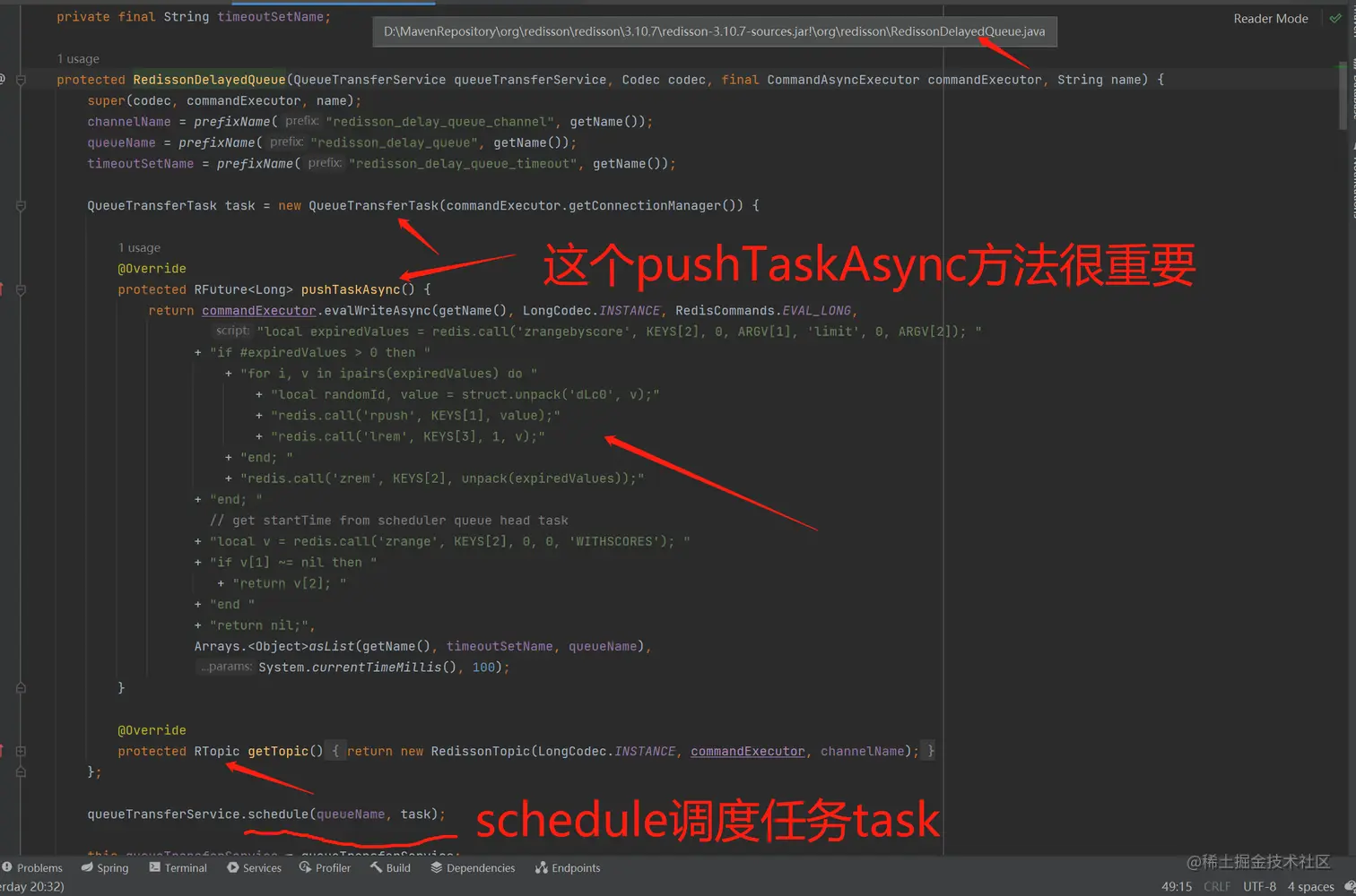 org.redisson.RedissonDelayedQueue构造方法的源码