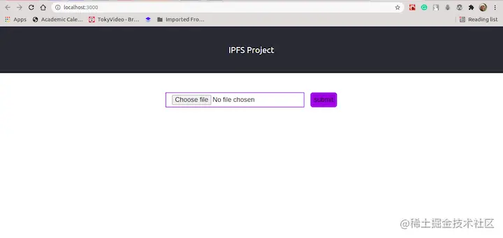 Uploading Files to an Example React App Using IPFS