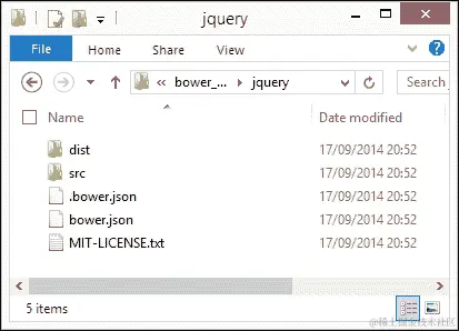 使用 Bower 安装 jQuery