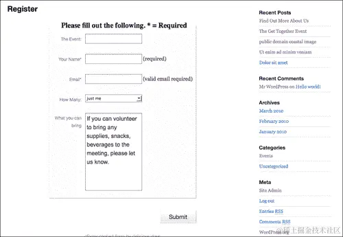 使用 WordPress 3.0 的自定义菜单选项创建注册页面