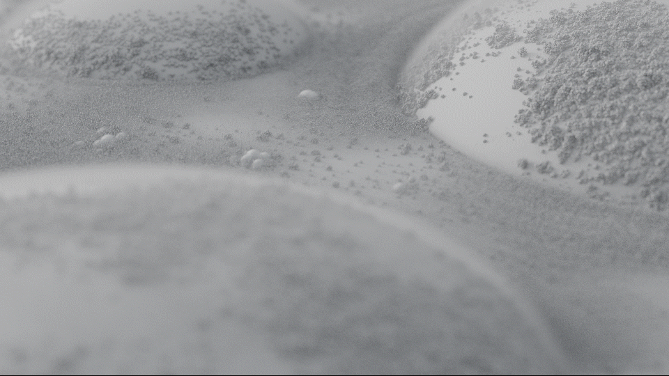 在Houdini中展现氧化铝粉末被加热并熔化成液体的过程 - 瑞云渲染