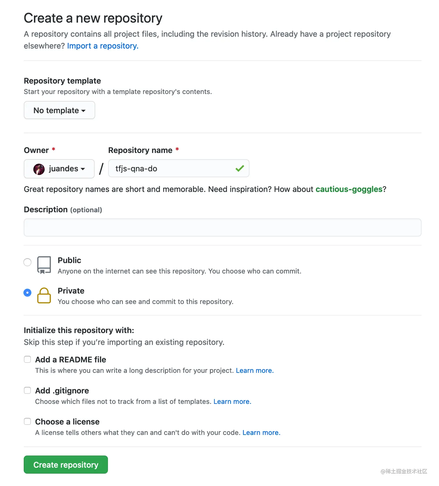 Create the repository
