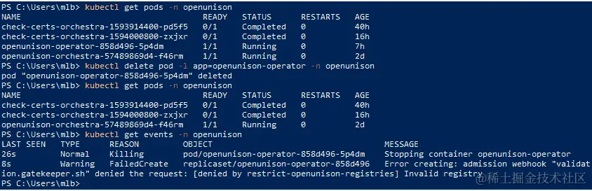 图 11.4 - 由于 GateKeeper 策略而无法创建的 Pod
