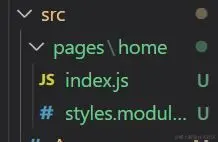 pages folder with home page component