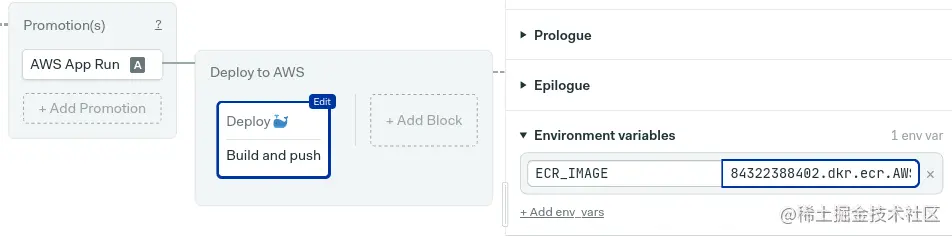 Copy the URI into the ECR_IMAGE variable