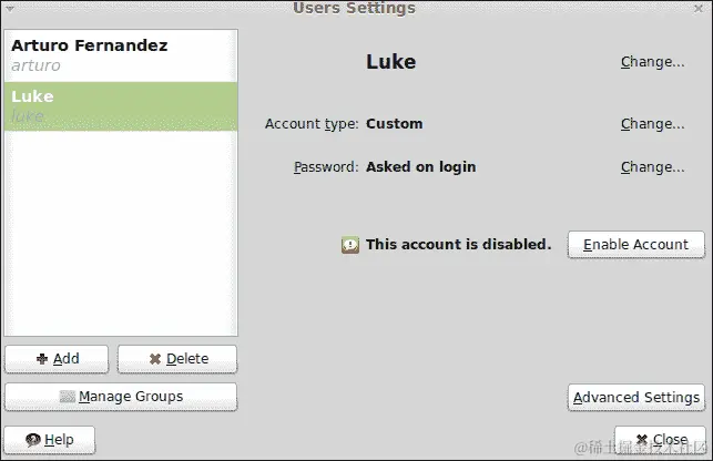 操作时间 – 为用户更改密码