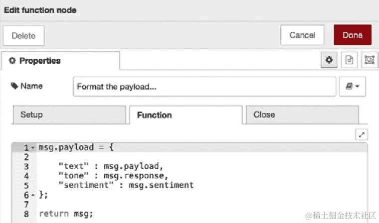图 7.38 - 功能节点的 JavaScript 源代码