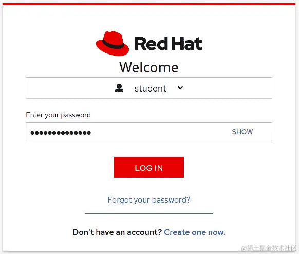 图 7.3–在 Red Hat 单一登录中输入我们的密码