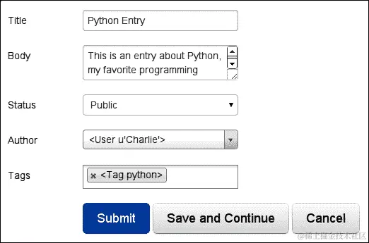 自定义管理模型表单
