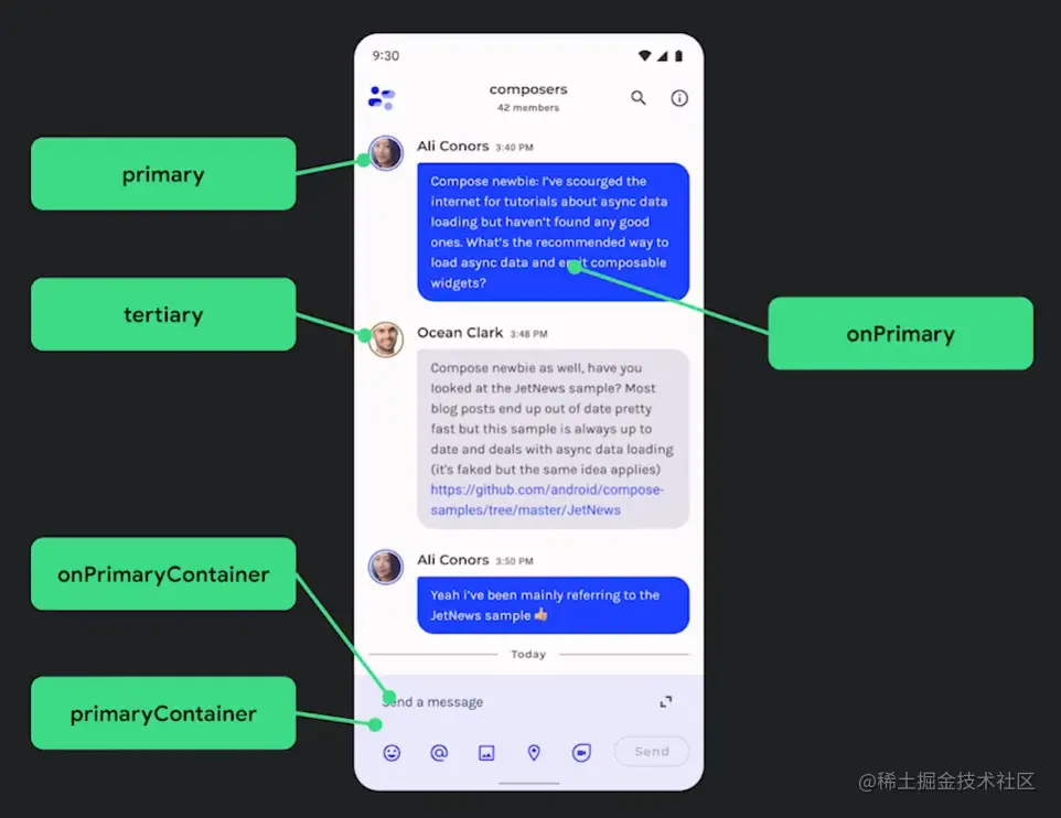 △ 使用 Token 为界面元素指定颜色角色