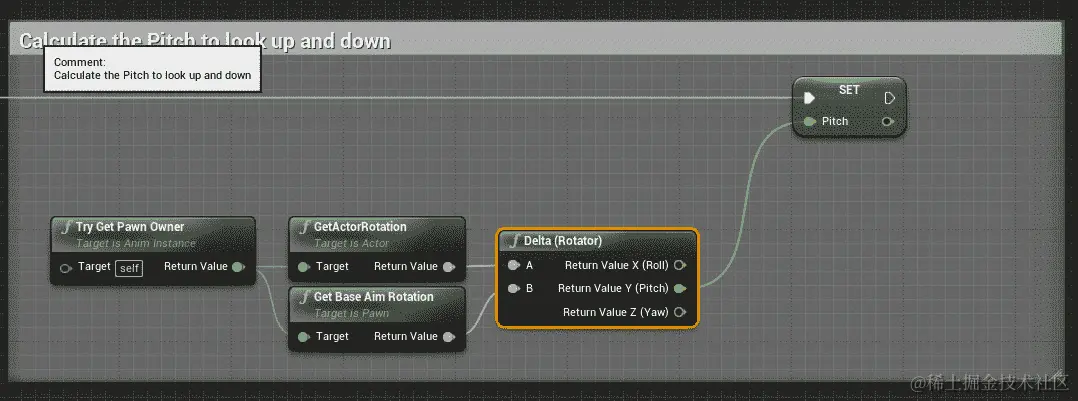 图 16.22：使用拆分结构引脚选项计算俯仰