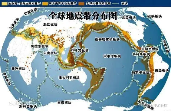 网图-地震带分布图