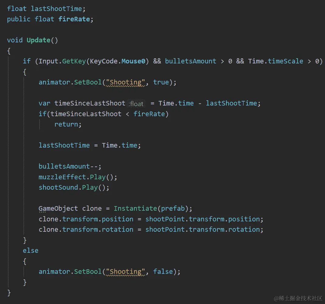 图 17.29 - 重复射击脚本