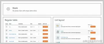 Product Table Templates
