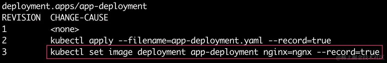 图 7.11：检查部署的滚动历史