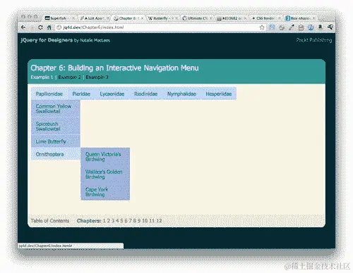 操作时间——创建一个水平下拉菜单
