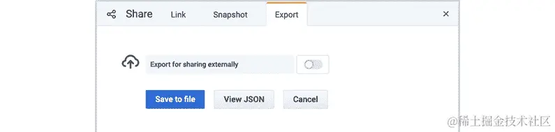 图 13.22：将仪表板导出为 JSON
