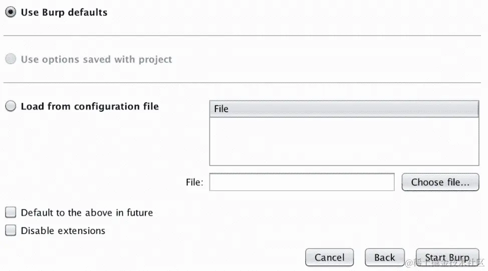 图 8.6 – 使用 Burp 默认值