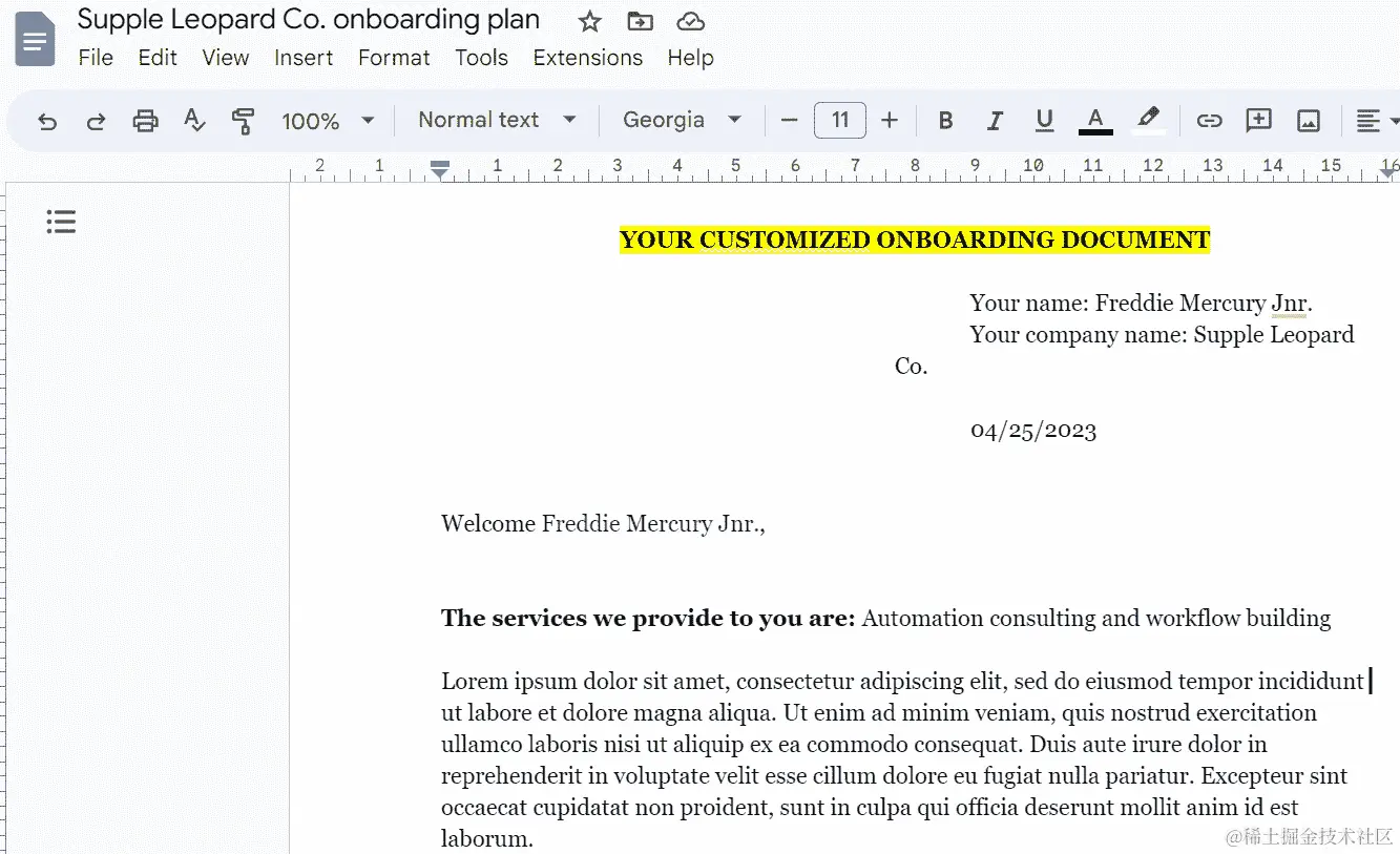 图 22.8 – 从模板创建的 Google 文档