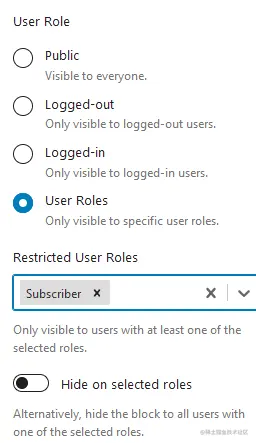 User Roles settings.