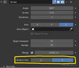 打开UV拉伸（Stretch UVs）中的任意一轴 - 瑞云渲染