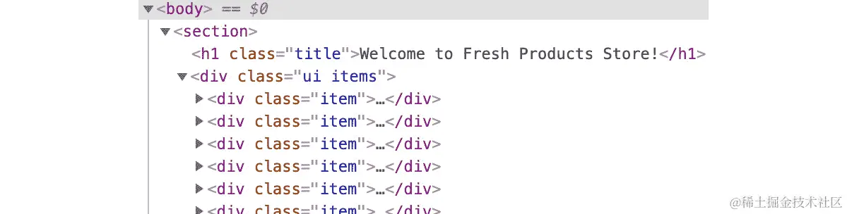 图 1.26：商店页面的 DOM 树非常简单
