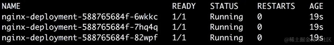 图 7.7：由部署创建的 Pod 列表