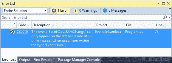 使用事件关键字