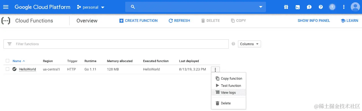 图 2.42：函数的设置菜单