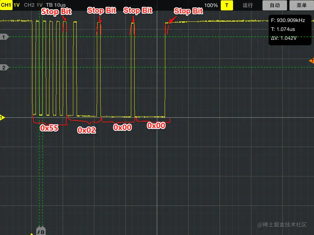 如何用示波器测量串口