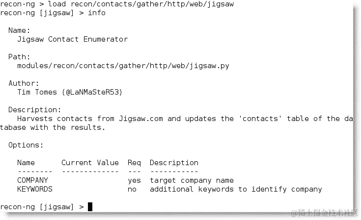 The recon-ng framework