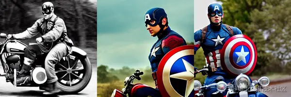 美队骑摩托的照片!