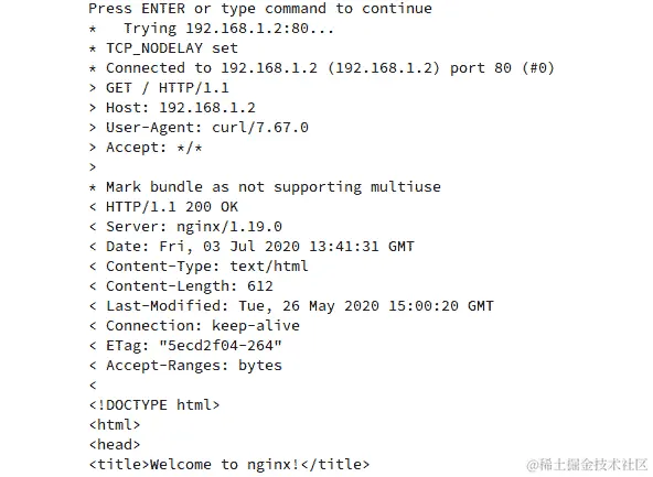 图 6.26：从容器实例的 IP 地址访问 NGINX web 服务器