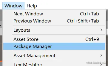 Window -> Package Manager