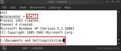 Meterpreter in action
