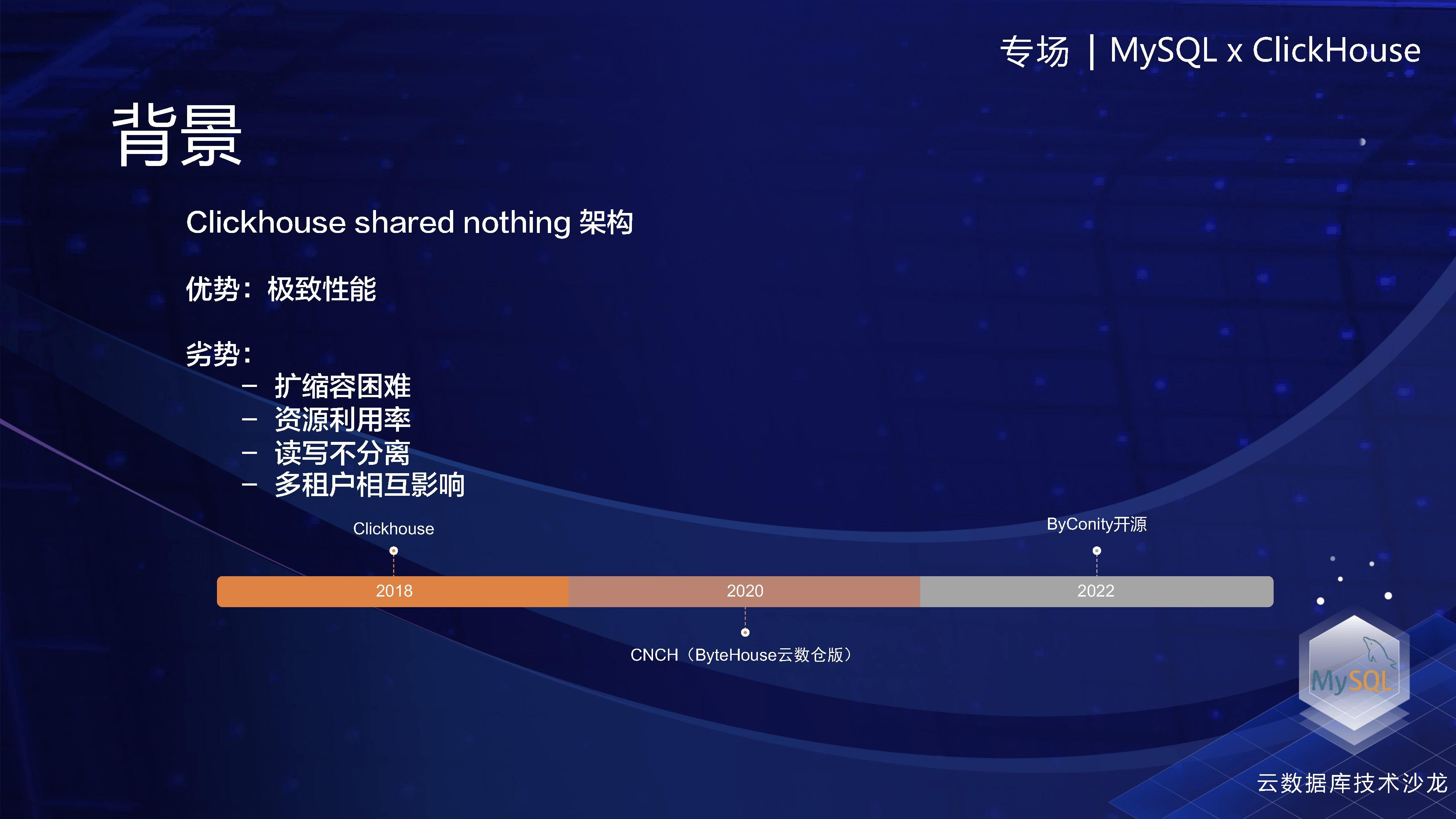 Clickhouse基于shared nothing架构