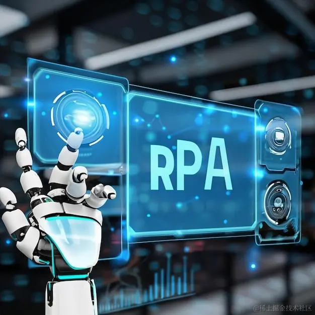 Photo robotic rpa big data analysis automation trading robot technology
