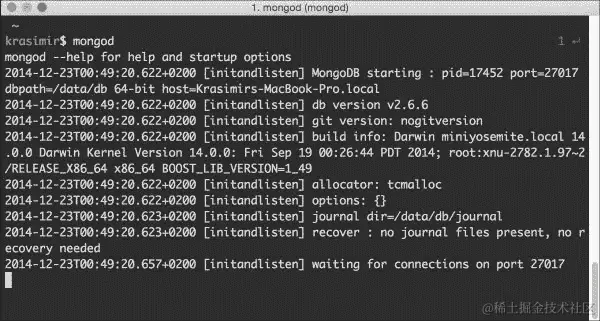 运行 MongoDB